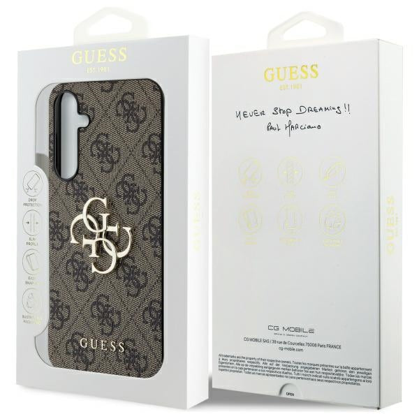 Guess 4G Big Metal Logo-hylster til Samsung Galaxy A55 - brun