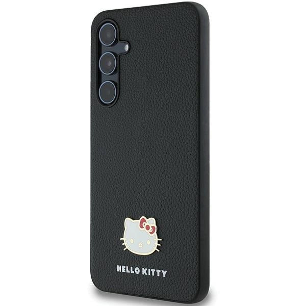 Hello Kitty Metal Logo Kitty Head case for Samsung Galaxy A55 - black