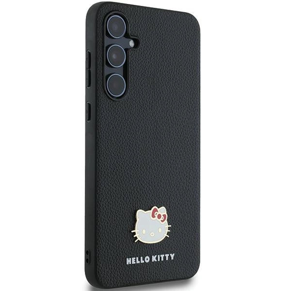 Hello Kitty Metal Logo Kitty Head case for Samsung Galaxy A55 - black