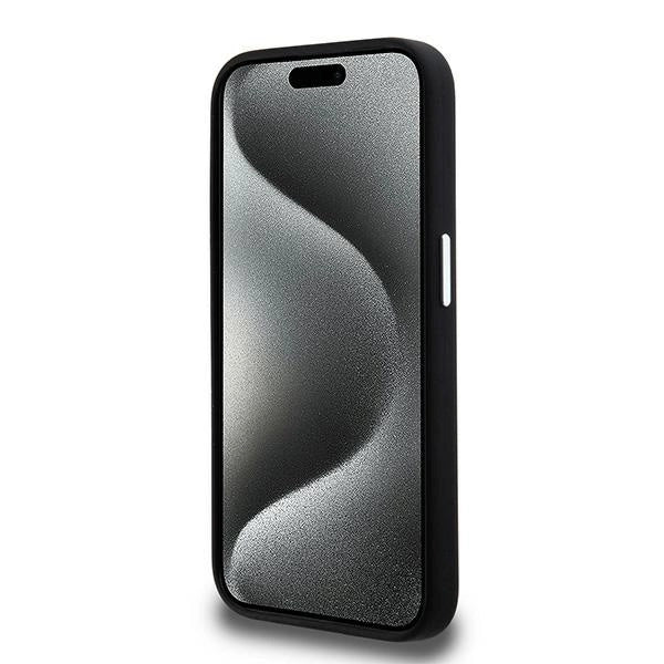 Karl Lagerfeld Silicone Metal Script Logo case for iPhone 15 Pro - black