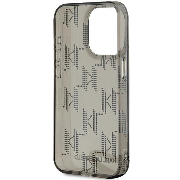 Karl Lagerfeld IML Mono KL Pattern & Cord case for iPhone 15 Pro Max - black