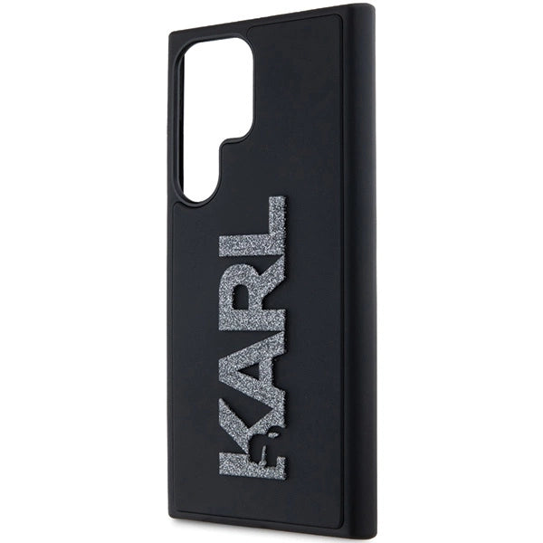 Karl Lagerfeld 3D Rubber Glitter Logo case for Samsung Galaxy S24 Ultra - black