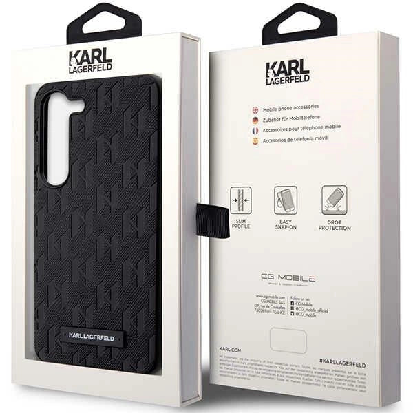Karl Lagerfeld Saffiano Mono Metal Logo case for Samsung Galaxy S24+ - black