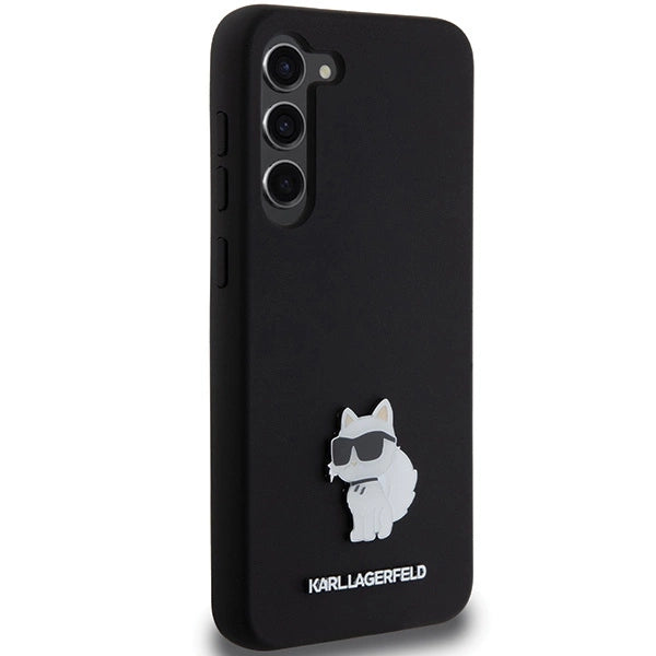 Karl Lagerfeld Silicone Choupette Metal Pin case for Samsung Galaxy S24+ - black