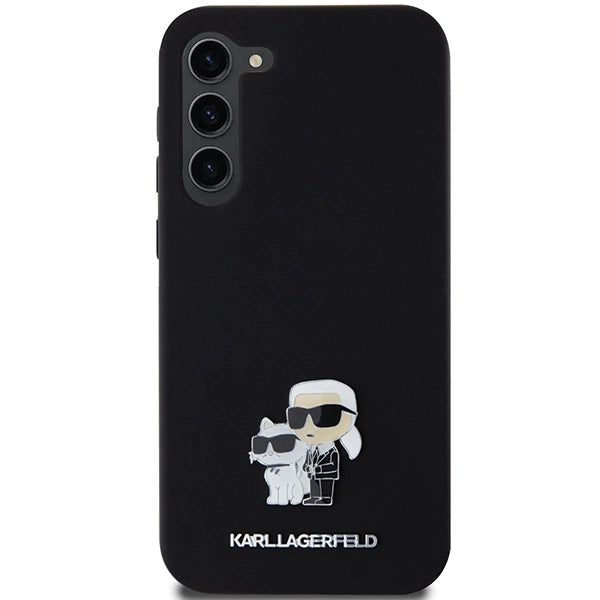 Karl Lagerfeld Silicone Karl&Choupette Metal Pin case for Samsung Galaxy S24+ - black