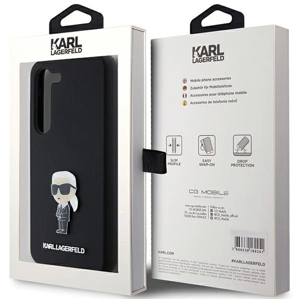 Karl Lagerfeld Silicone Ikonik Metal Pin case for Samsung Galaxy S24+ - black