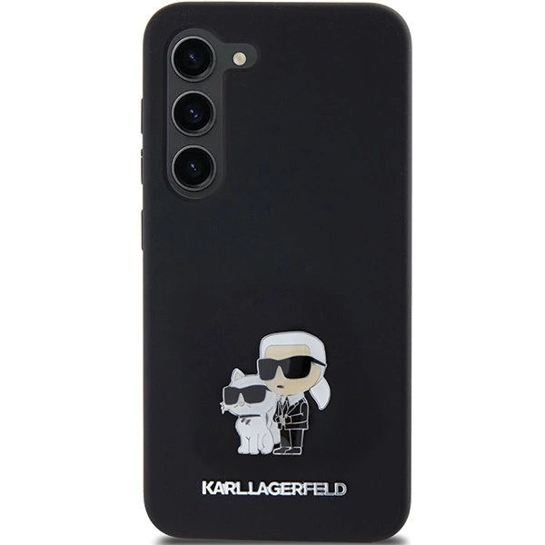Karl Lagerfeld Silicone Karl&Choupette Metal Pin case for Samsung Galaxy S24 - black