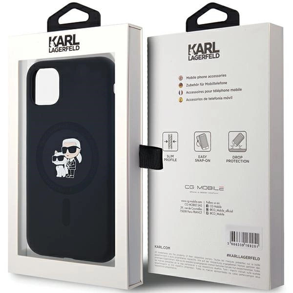 Karl Lagerfeld Silicone Karl&Choupette MagSafe case for iPhone 11 / Xr - black