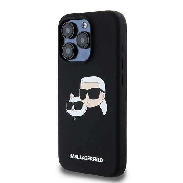 Karl Lagerfeld Silicone Karl&Choupette MagSafe case for iPhone 15 Pro - black