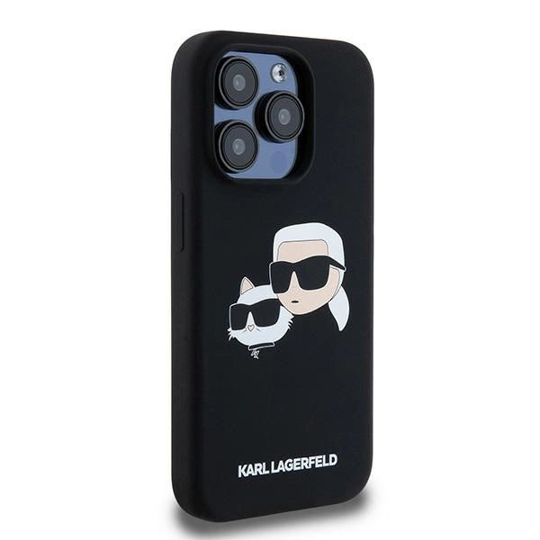 Karl Lagerfeld Silicone Karl&Choupette MagSafe case for iPhone 15 Pro - black