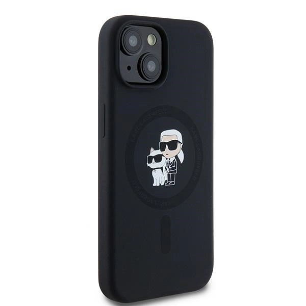 Karl Lagerfeld Silicone Karl&Choupette MagSafe case for iPhone 15 Plus / 14 Plus - black