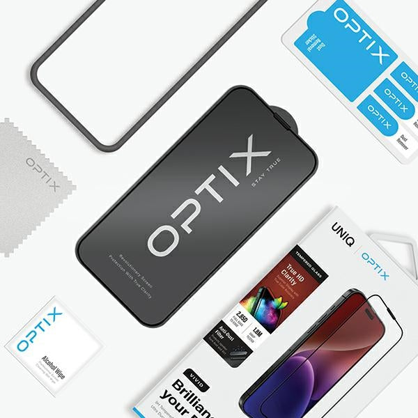 Uniq Optix Vivid glas til iPhone 15 Pro Max med applikator