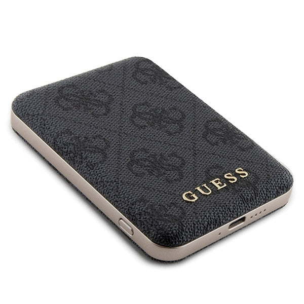Guess 4G Metal Logo Case Set til iPhone 14 Pro Max + 5000mAh MagSafe Powerbank - sort