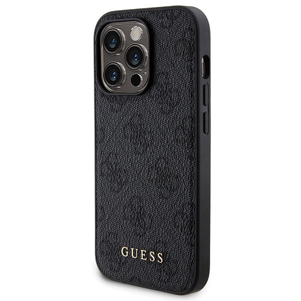Guess 4G Metal Logo-kasset til iPhone 15 Pro + 5000mAh MagSafe powerbank - sort
