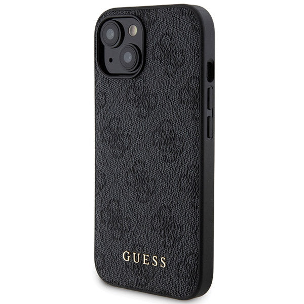 Guess 4G Metal Logo-kasset til iPhone 15 + 5000mAh MagSafe powerbank - sort