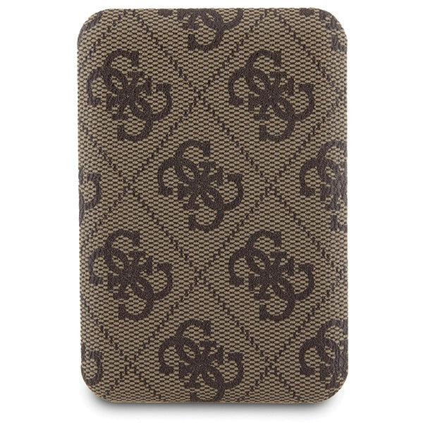 Guess 4G Metal Logo case set for iPhone 15 + 5000mAh MagSafe power bank - brown