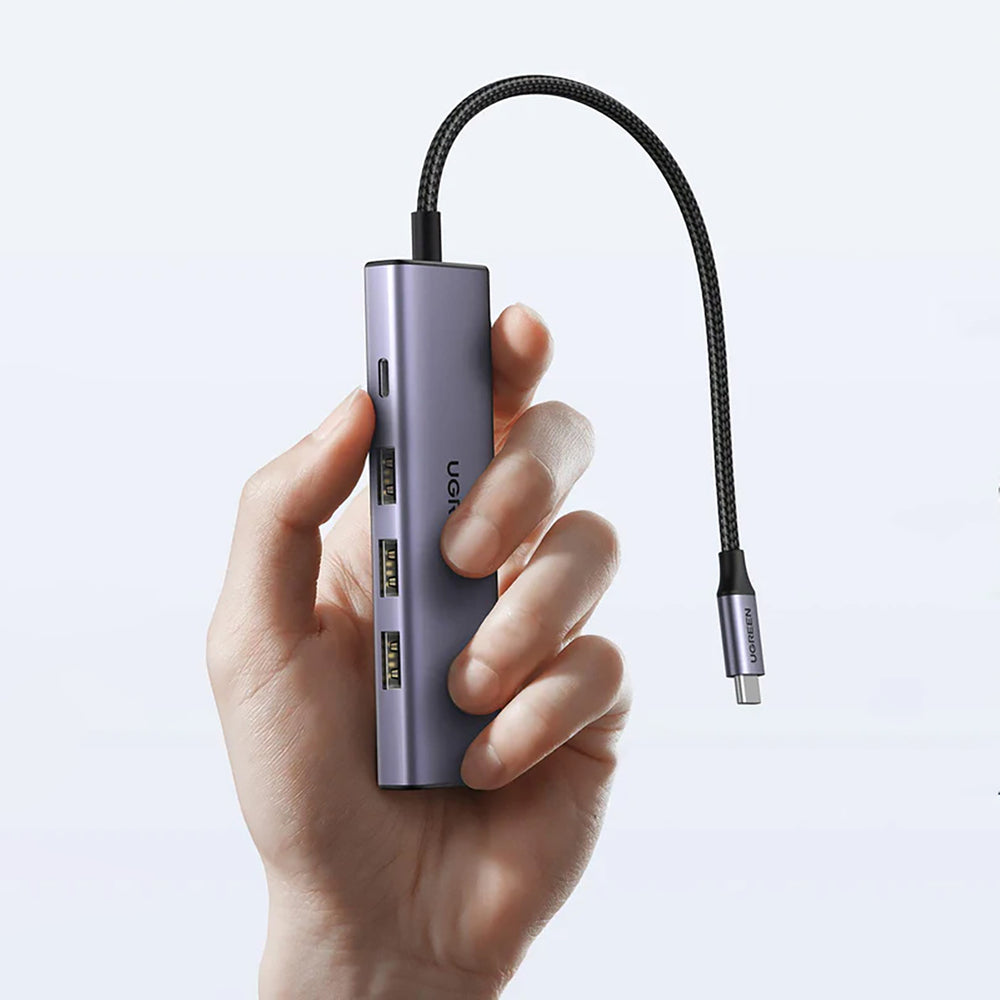 HUB Ugreen CM511 15597 5in1 USB-C - USB-C PD / HDMI / 3x USB-A 3.0 - grå