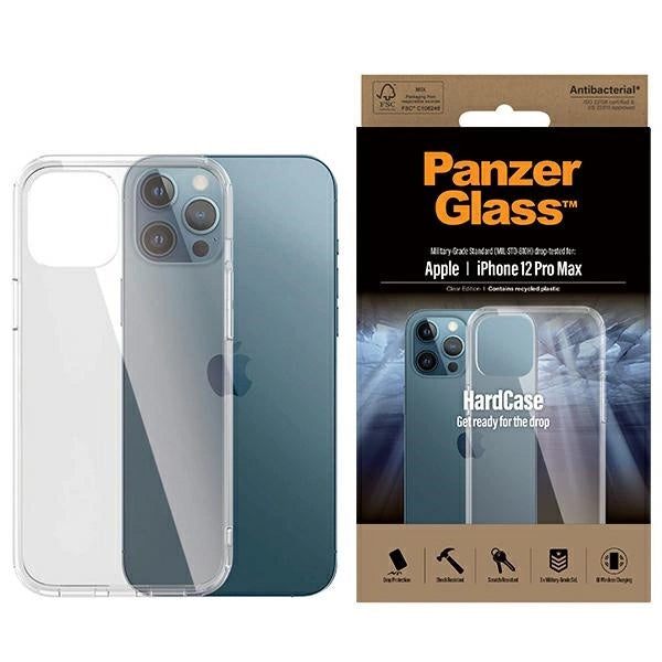 PanzerGlass ClearCase antibakteriel Military Grade certificeret sag til iPhone 12 Pro Max - gennemsigtig