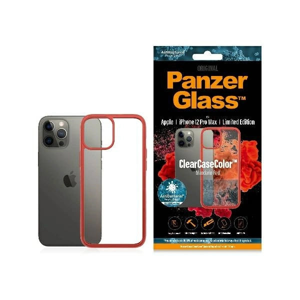 PanzerGlass ClearCase til iPhone 12 Pro Max - gennemsigtig og rød