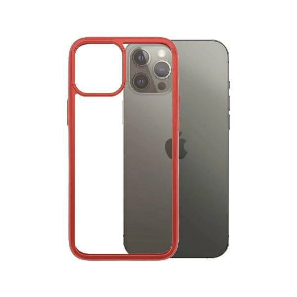PanzerGlass ClearCase til iPhone 12 Pro Max - gennemsigtig og rød