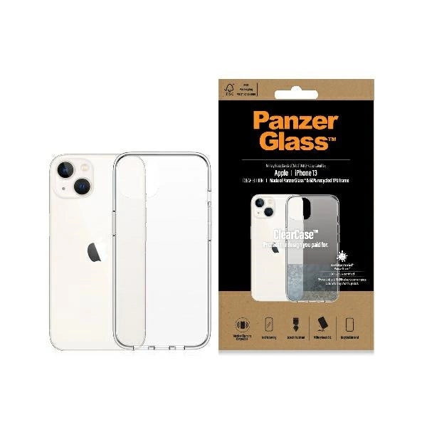 PanzerGlass ClearCase antibakteriel beholder med Military Grade certifikat til iPhone 13 / 14 / 15 - gennemsigtig