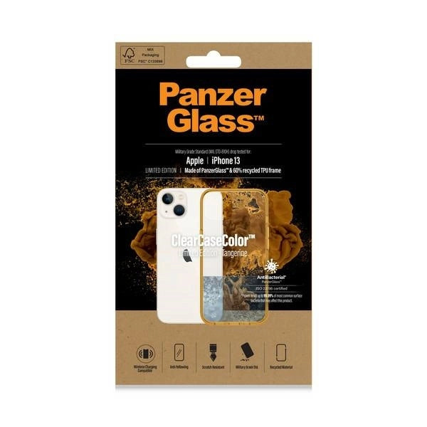 PanzerGlass ClearCase antibakteriel beholder med Military Grade certifikat til iPhone 13 / 14 / 15 - gennemsigtig gul