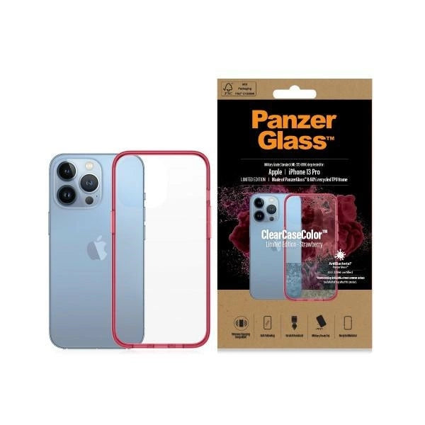 PanzerGlass ClearCase antibakteriel Military Grade certificeret sag til iPhone 13 Pro - gennemsigtig pink