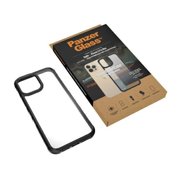 PanzerGlass ClearCase antibakteriel Military Grade certificeret sag til iPhone 13 Pro Max - gennemsigtig og sort