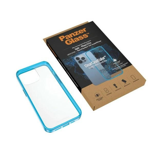 PanzerGlass ClearCase Antibakteriel Military Grade Certified Case til iPhone 13 Pro - Transparent Blue