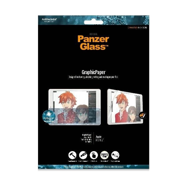 Antibakteriel PanzerGlass GraphicPaper folie med blændingsfilter til iPad 10.2"