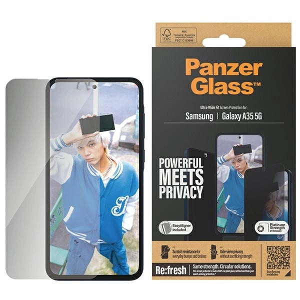 PanzerGlass Ultra-Wide Fit Privacy Temperet Glas med Positioner til Samsung Galaxy A35 5G