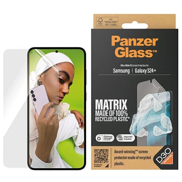 PanzerGlass Ultra-Wide Fit hærdet glas med D3O® med applikator til Samsung Galaxy S24+