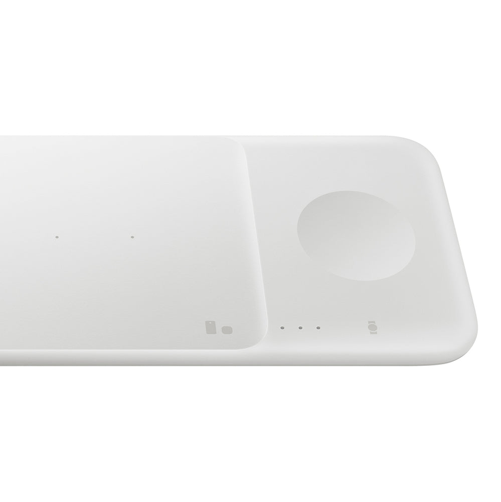 Samsung Trio EP-P6300TWEGEU 3in1 induktiv oplader til telefon / Galaxy Watch / Buds - hvid + strømoplader + kabel