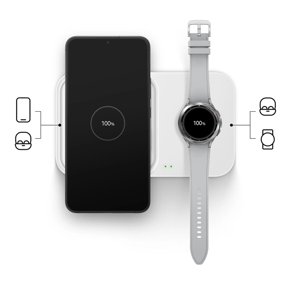 Samsung Wireless Charger Duo EP-P5400TWEGEU induktiv oplader 15W - hvid + netoplader + kabel