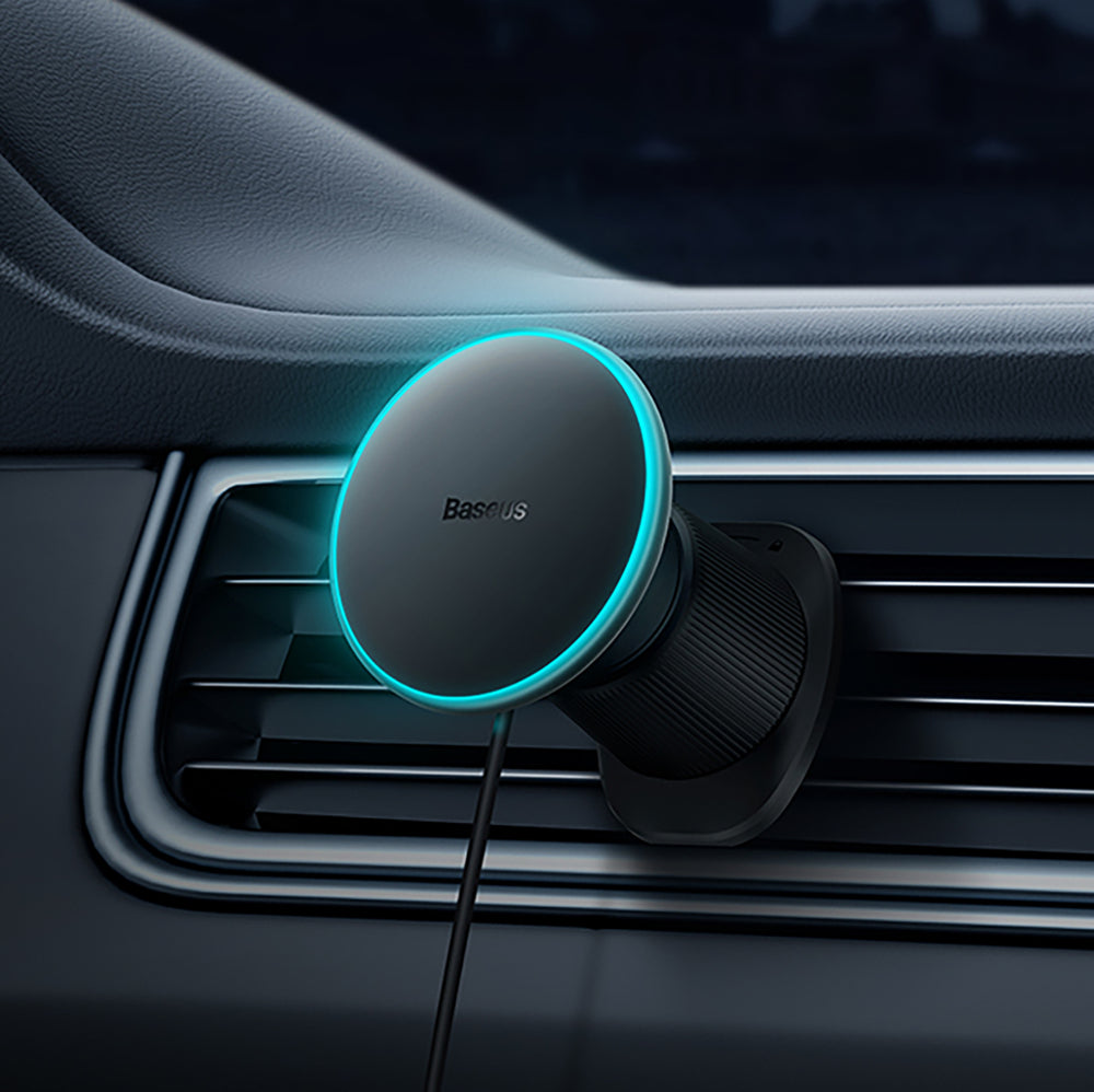 Baseus CW01 bilholder til iPhone med 15W induktiv oplader til luftventil - sort