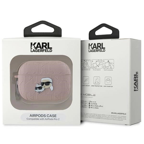 Karl Lagerfeld Monogram Karl & Choupette Head case for AirPods Pro 2 - pink