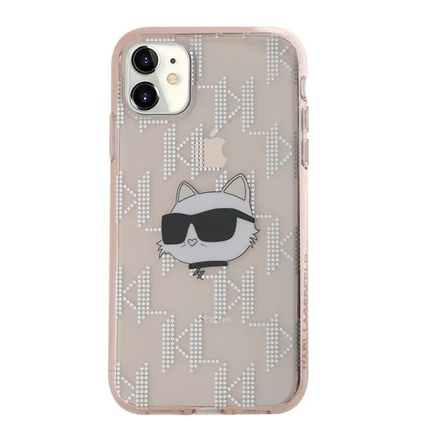 Karl Lagerfeld IML Choupette Head & Monogram case for iPhone 11 / Xr - pink