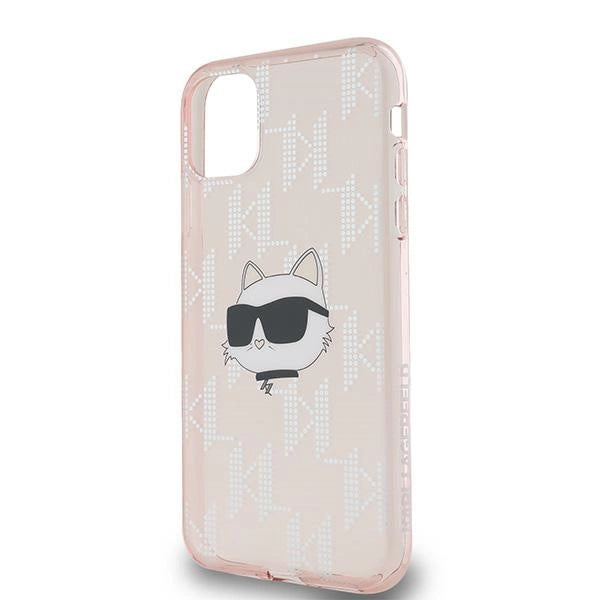 Karl Lagerfeld IML Choupette Head & Monogram case for iPhone 11 / Xr - pink