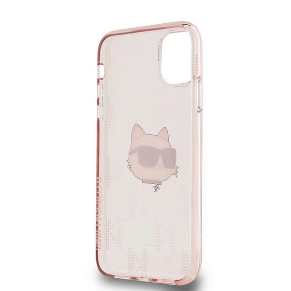 Karl Lagerfeld IML Choupette Head & Monogram case for iPhone 11 / Xr - pink