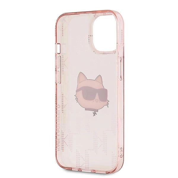 Karl Lagerfeld IML Choupette Head & Monogram case for iPhone 13 - pink