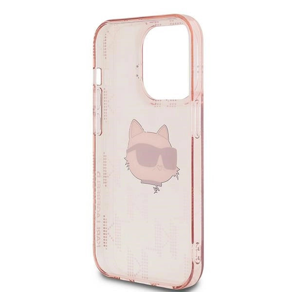 Karl Lagerfeld IML Choupette Head & Monogram case for iPhone 14 Pro - pink