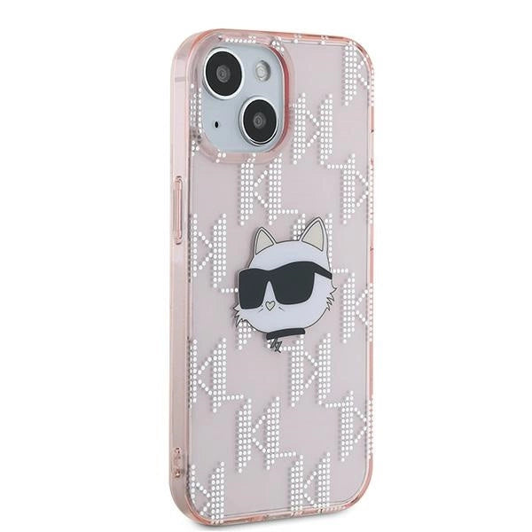 Karl Lagerfeld IML Choupette Head & Monogram case for iPhone 14 / 15 / 13 - pink