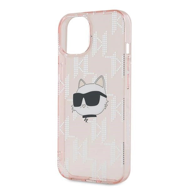Karl Lagerfeld IML Choupette Head & Monogram case for iPhone 14 / 15 / 13 - pink