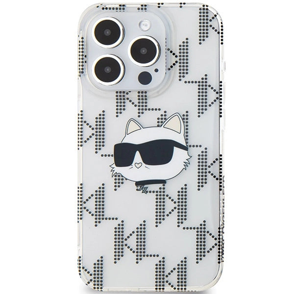 Karl Lagerfeld IML Choupette Head & Monogram case for iPhone 15 Pro Max - transparent