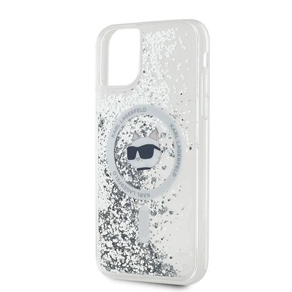 Karl Lagerfeld Liquid Glitter Choupette Head MagSafe Case for iPhone 11 / Xr - Transparent