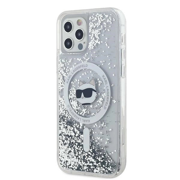 Karl Lagerfeld Liquid Glitter Choupette Head MagSafe Case for iPhone 12 / 12 Pro - Transparent
