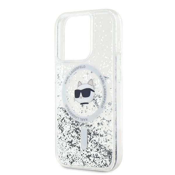 Karl Lagerfeld Liquid Glitter Choupette Head MagSafe case for iPhone 13 Pro / 13 - transparent