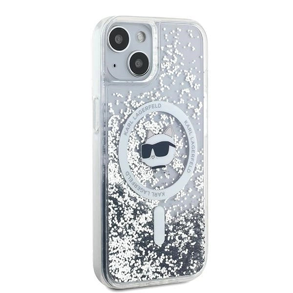 Karl Lagerfeld Liquid Glitter Choupette Head MagSafe case for iPhone 13 - transparent