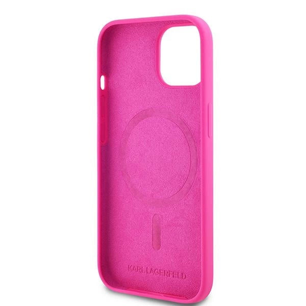 Karl Lagerfeld Silicone Choupette Head MagSafe Case for iPhone 15 Plus / 14 Plus - Pink