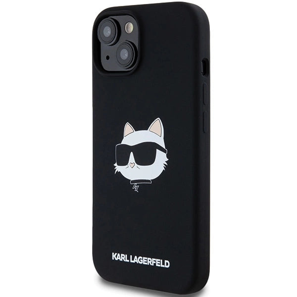 Karl Lagerfeld Silicone Choupette Head MagSafe Case for iPhone 15 Plus / 14 Plus - Black